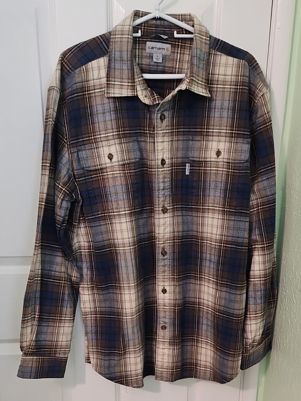 Carhartt original fit flannel long sleeve XL Heavy Weight Flaw